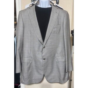 Ermenegildo Zegna Mens Blazer Size 52L Sport Coat Jacket Wool Silk houndstooth